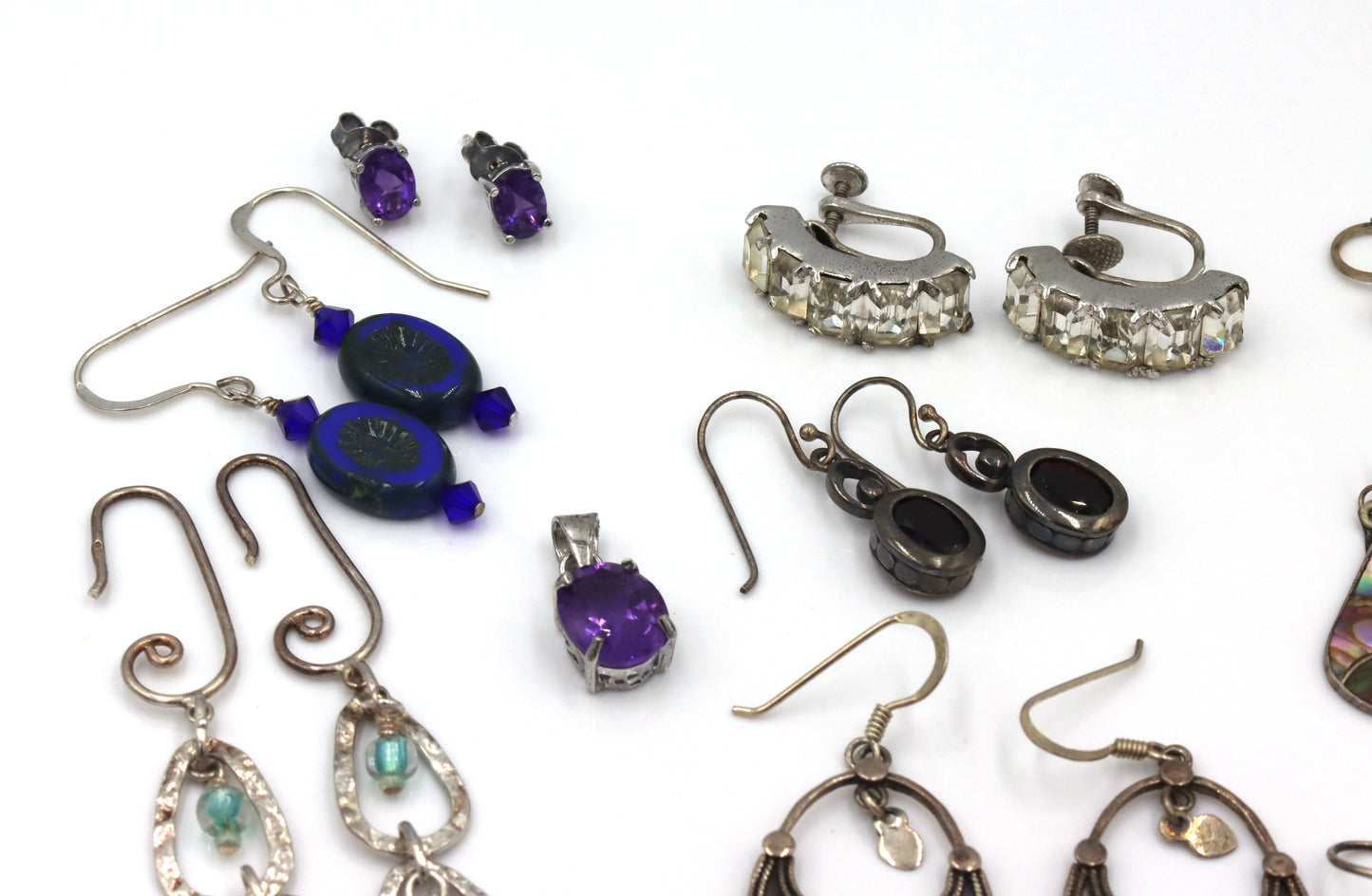 Group lot of Vintage 925 sterling silver earrings
