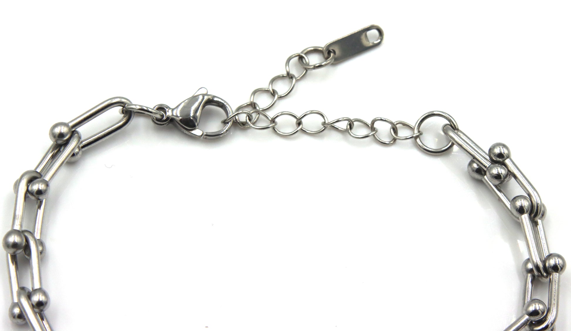 Stainless steel hardwear graduated link bracelet