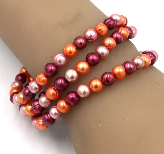 Lot of 3 Honora pearl multi color bracelets