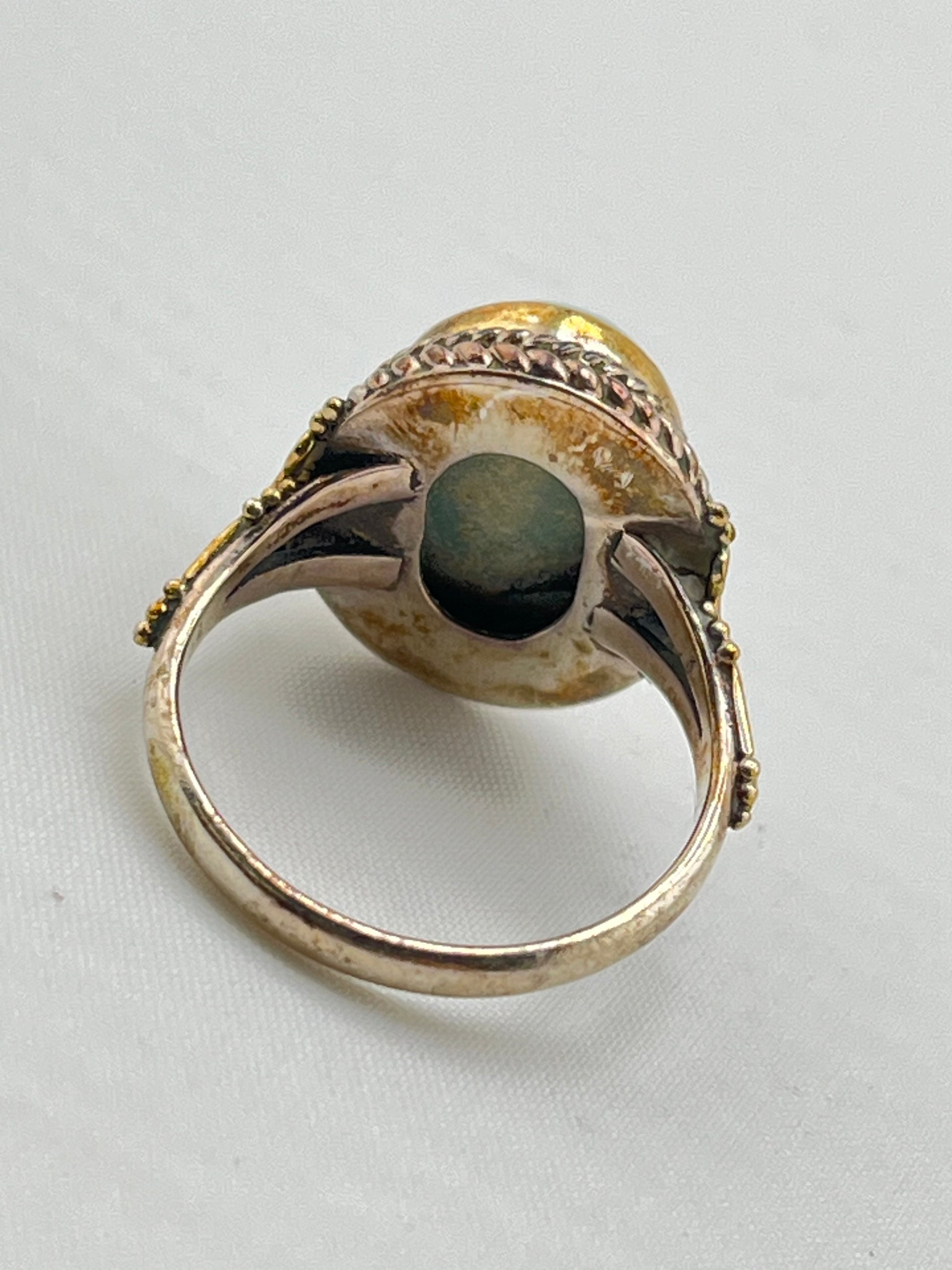 925 Sterling Silver Blue Larimar Ring