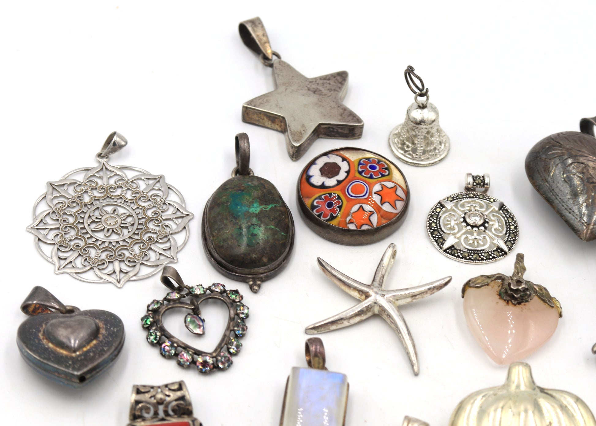 Group lot of Vintage 925 sterling silver pendants