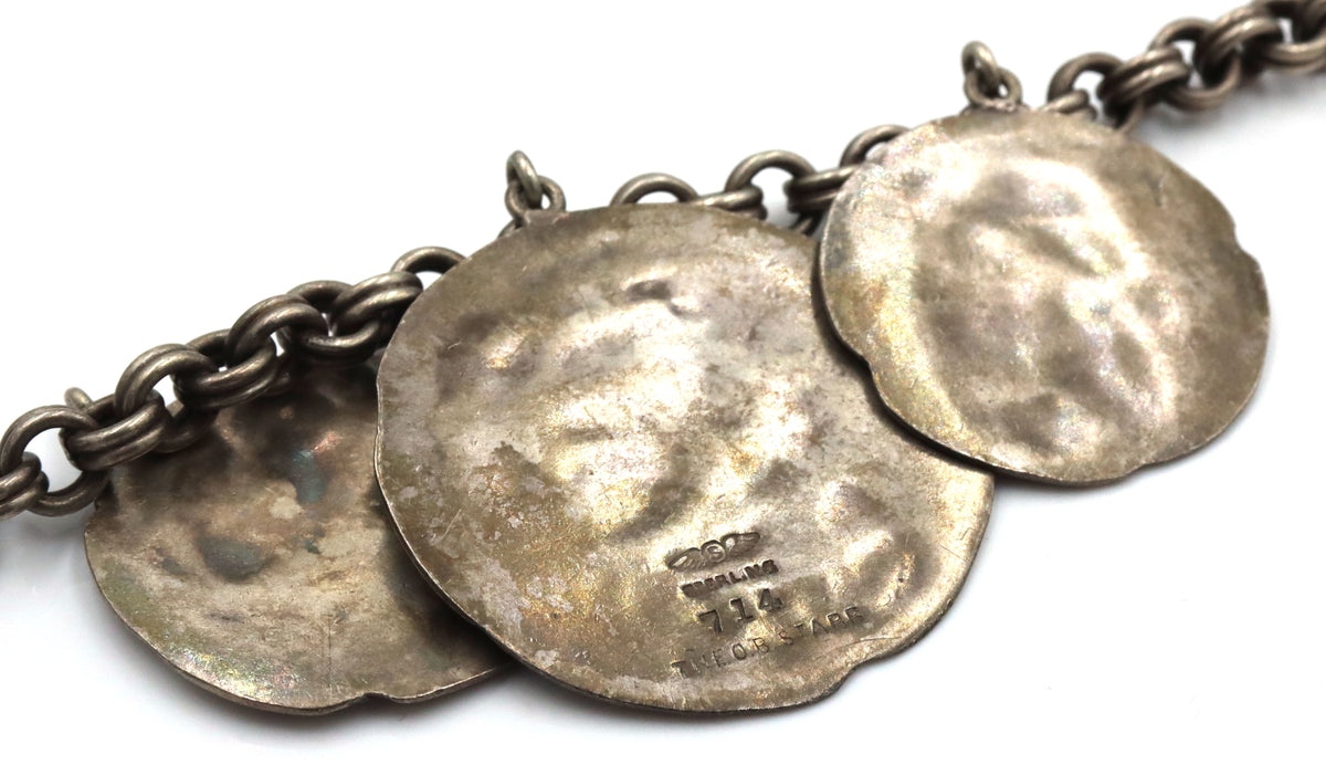 925 Sterling silver Roman coin charm necklace