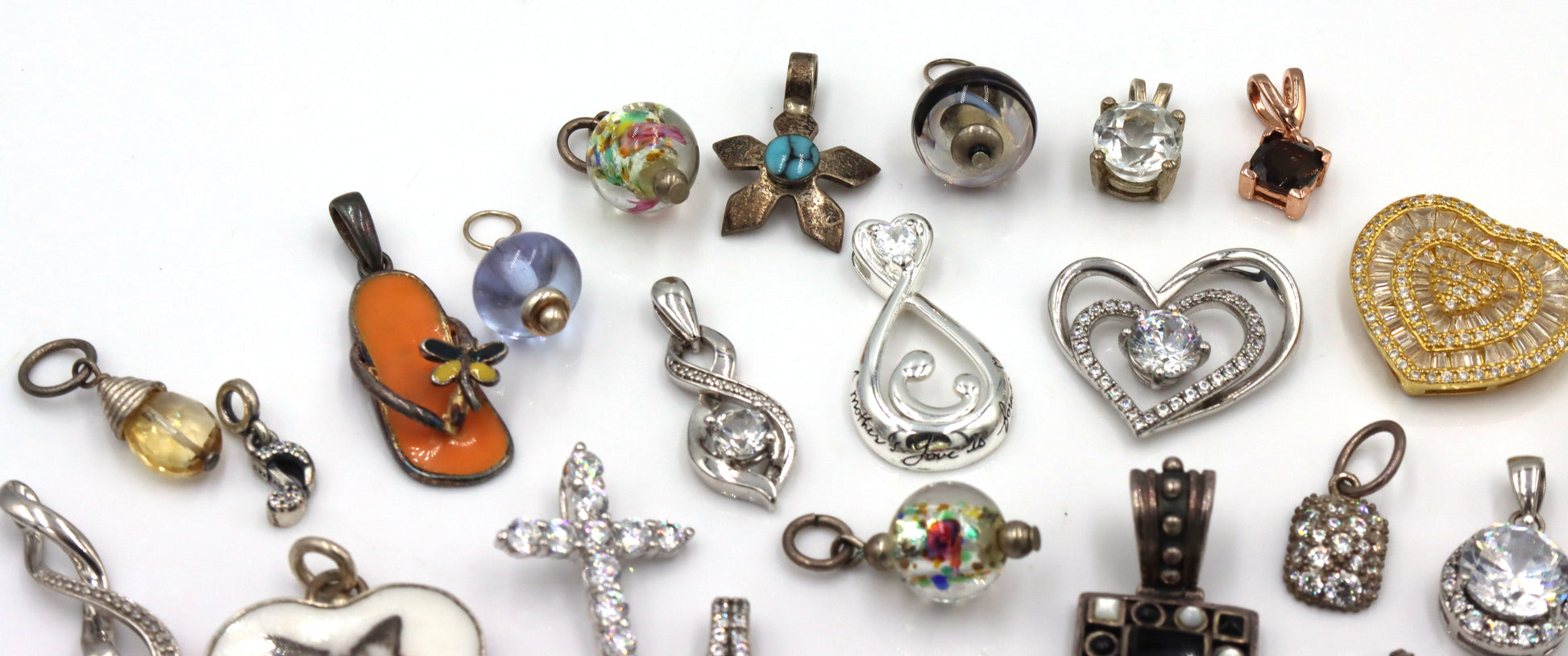 Group lot of charms pendants in 925 sterling silver