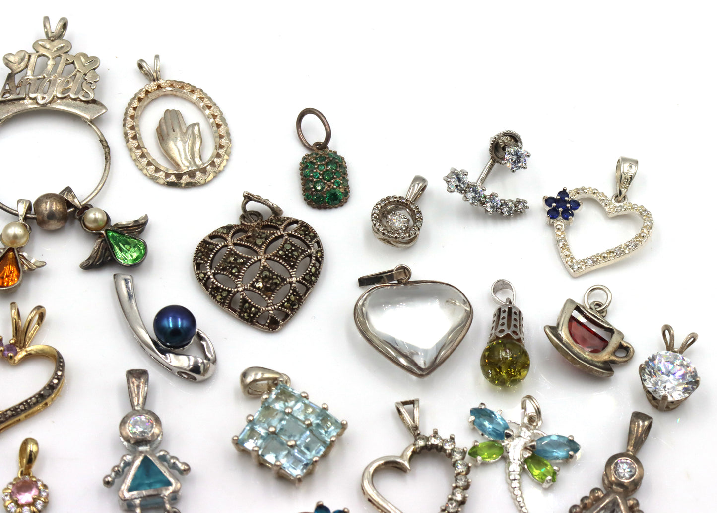 Group lot of Vintage 925 sterling silver pendants