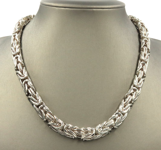 Heavy 925 Sterling silver Byzantine necklace