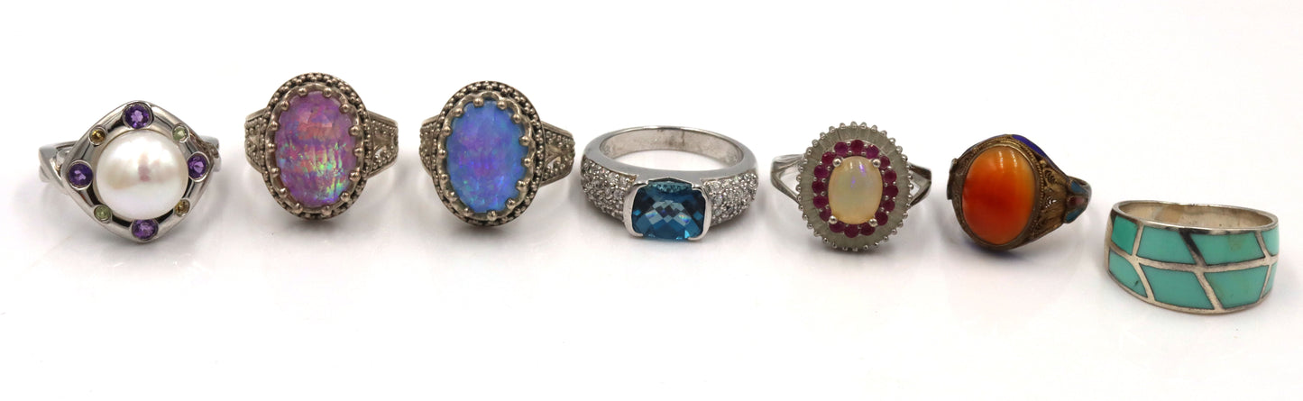 925 Sterling Silver Rings Lot