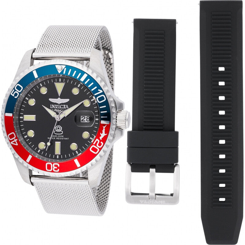 Invicta Pro Diver Quartz Black Dial Pepsi Bezel Men’s Watch