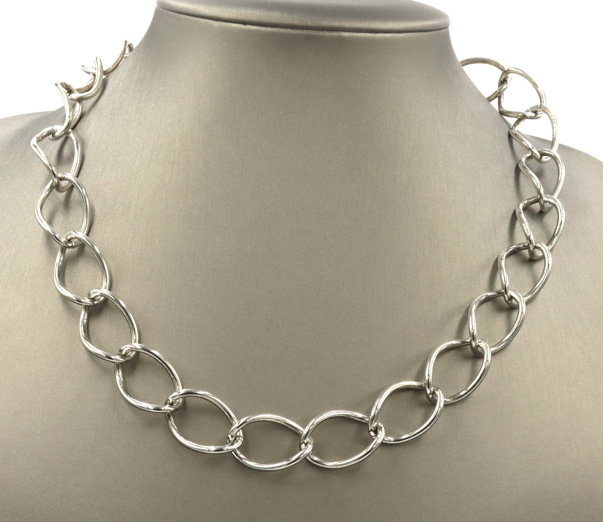 925 Sterling silver oval link necklace