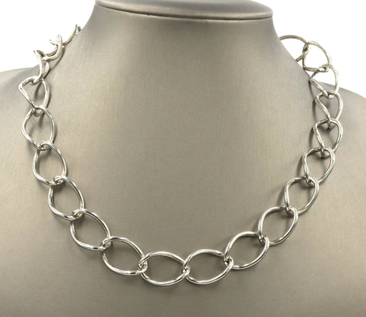 925 Sterling silver oval link necklace