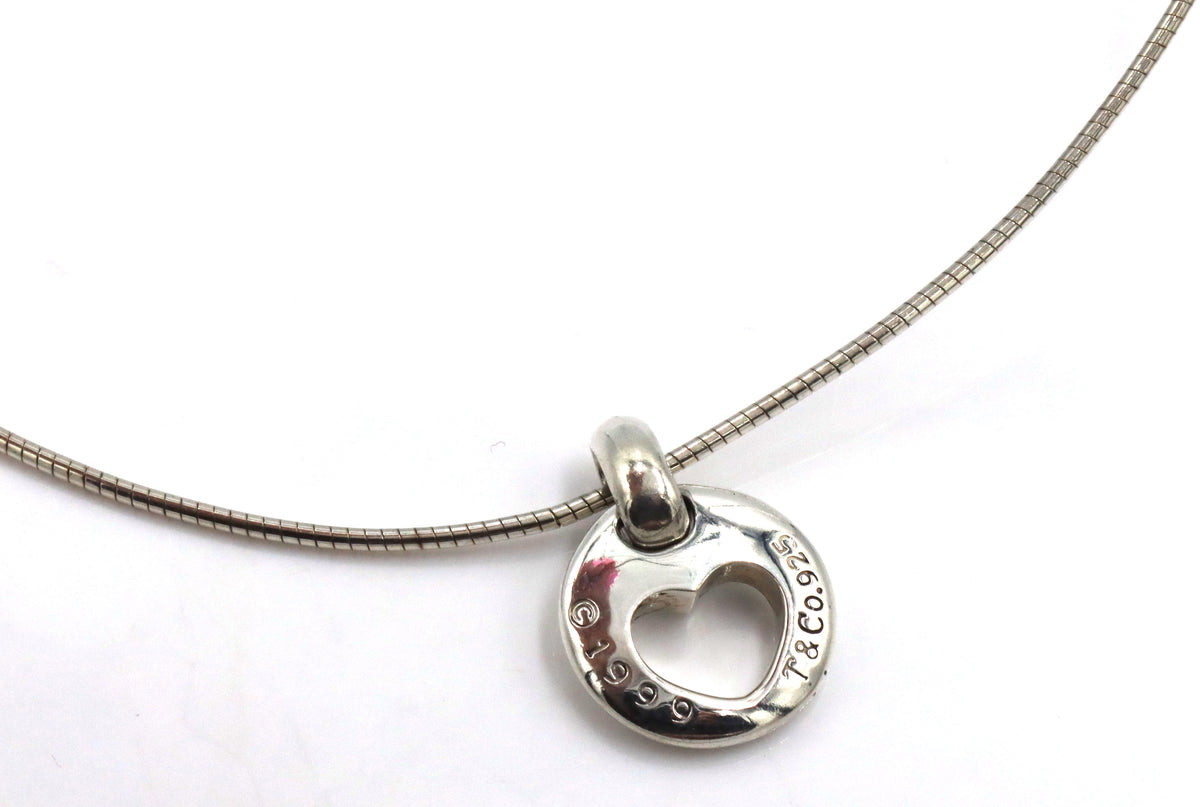 Tiffany & Co heart stencil pendant necklace