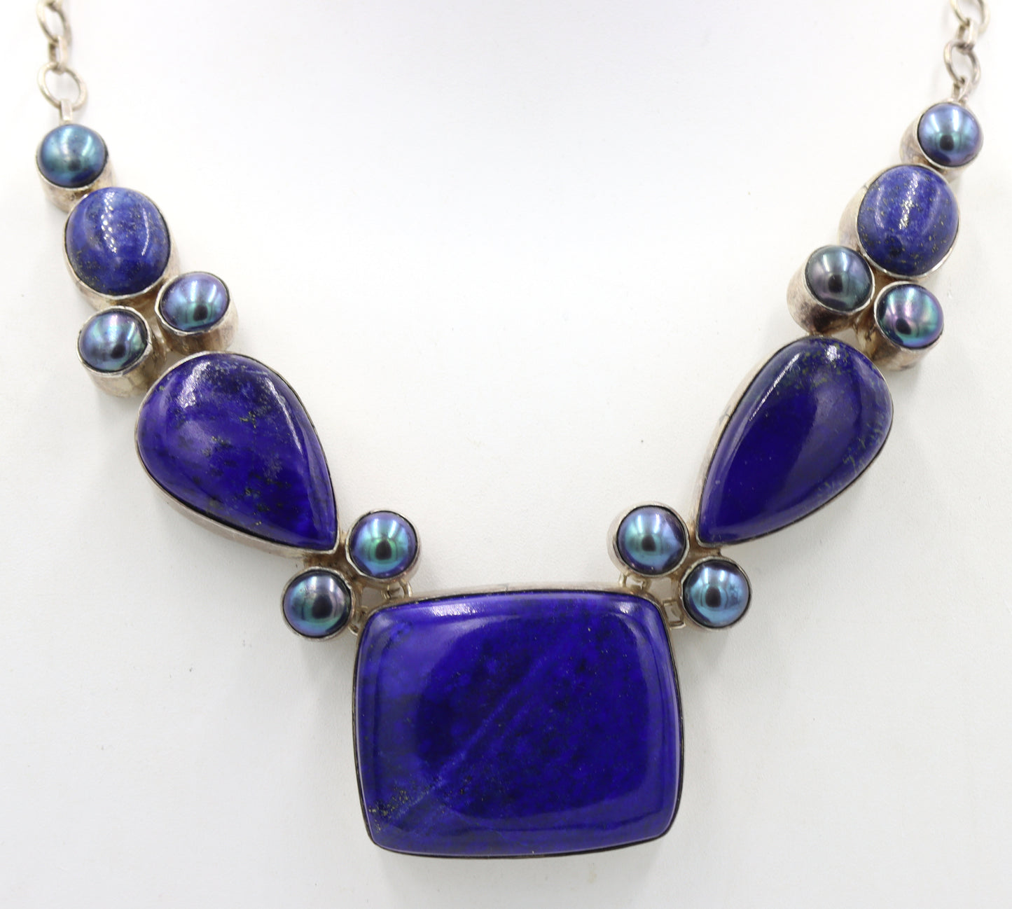 Vintage 925 serling silver Lapis necklace