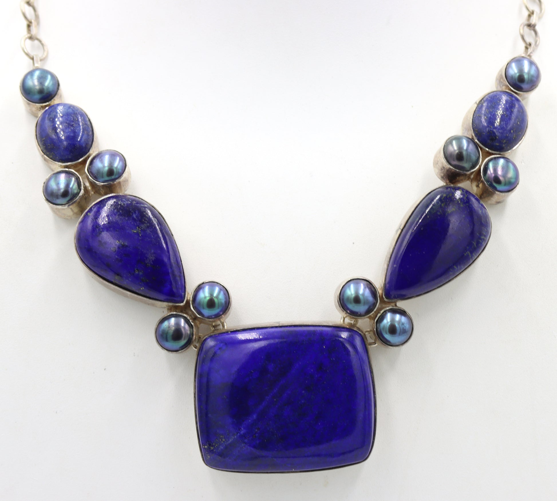 Vintage 925 serling silver Lapis necklace