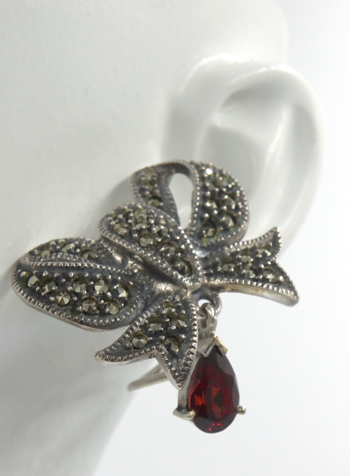 925 Sterling silver bow earrings
