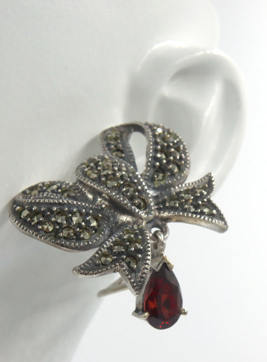 925 Sterling silver bow earrings