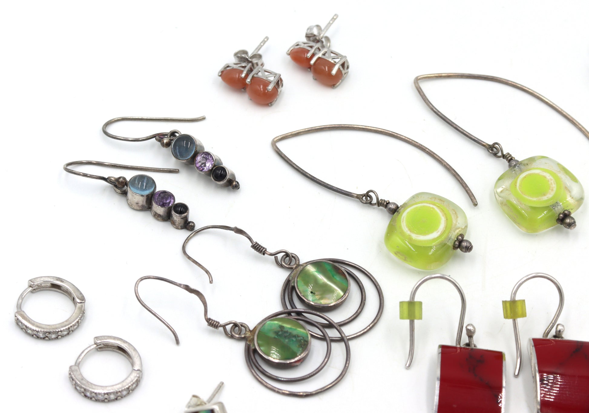 Group lot of Vintage 925 sterling silver earrings