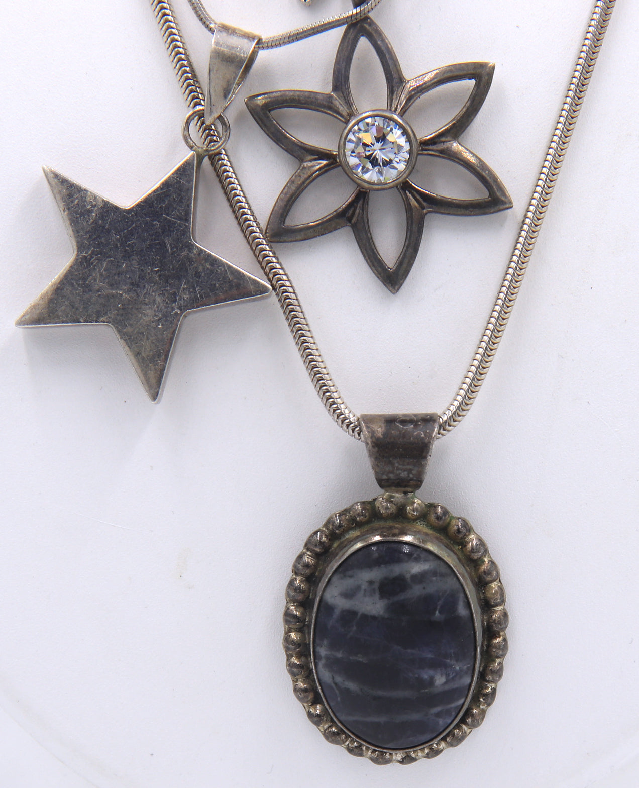 Group lot of 4 vintage 925 sterling silver necklaces