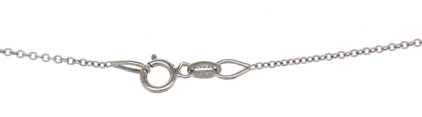 18kt White gold green sapphire and diamond pendant on chain