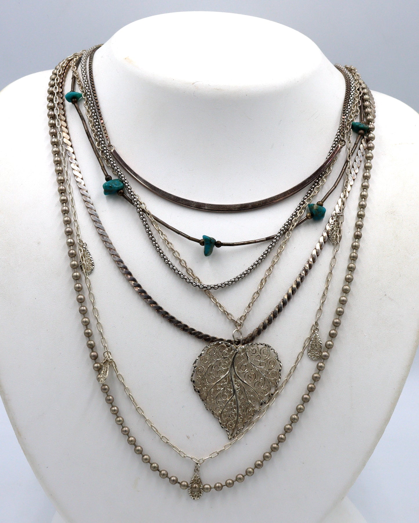 Group lot of 6 vintage 925 sterling silver necklaces