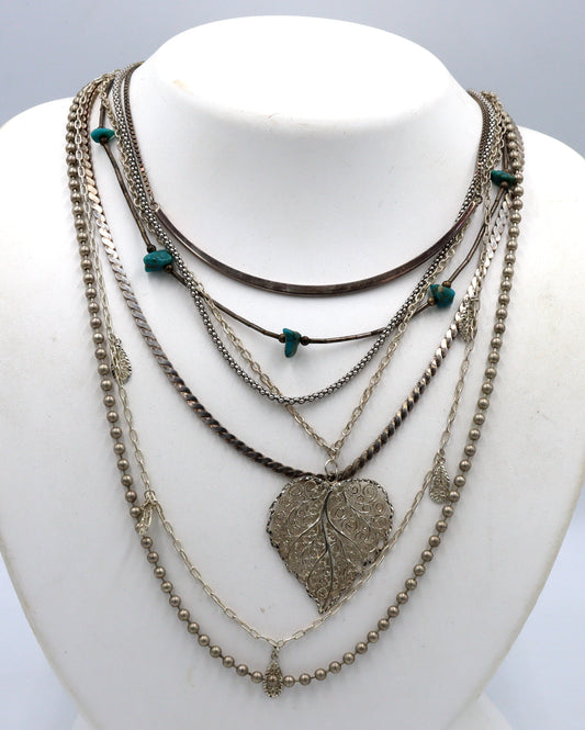 Group lot of 6 vintage 925 sterling silver necklaces