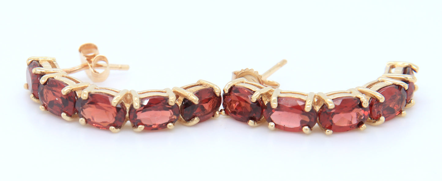 Powerful Yellow Gold Tourmaline Half Moon Earrings