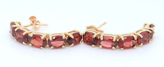 Powerful Yellow Gold Tourmaline Half Moon Earrings