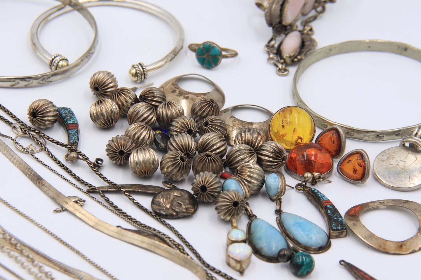Big group lot of vintage 925 sterling silver jewelry