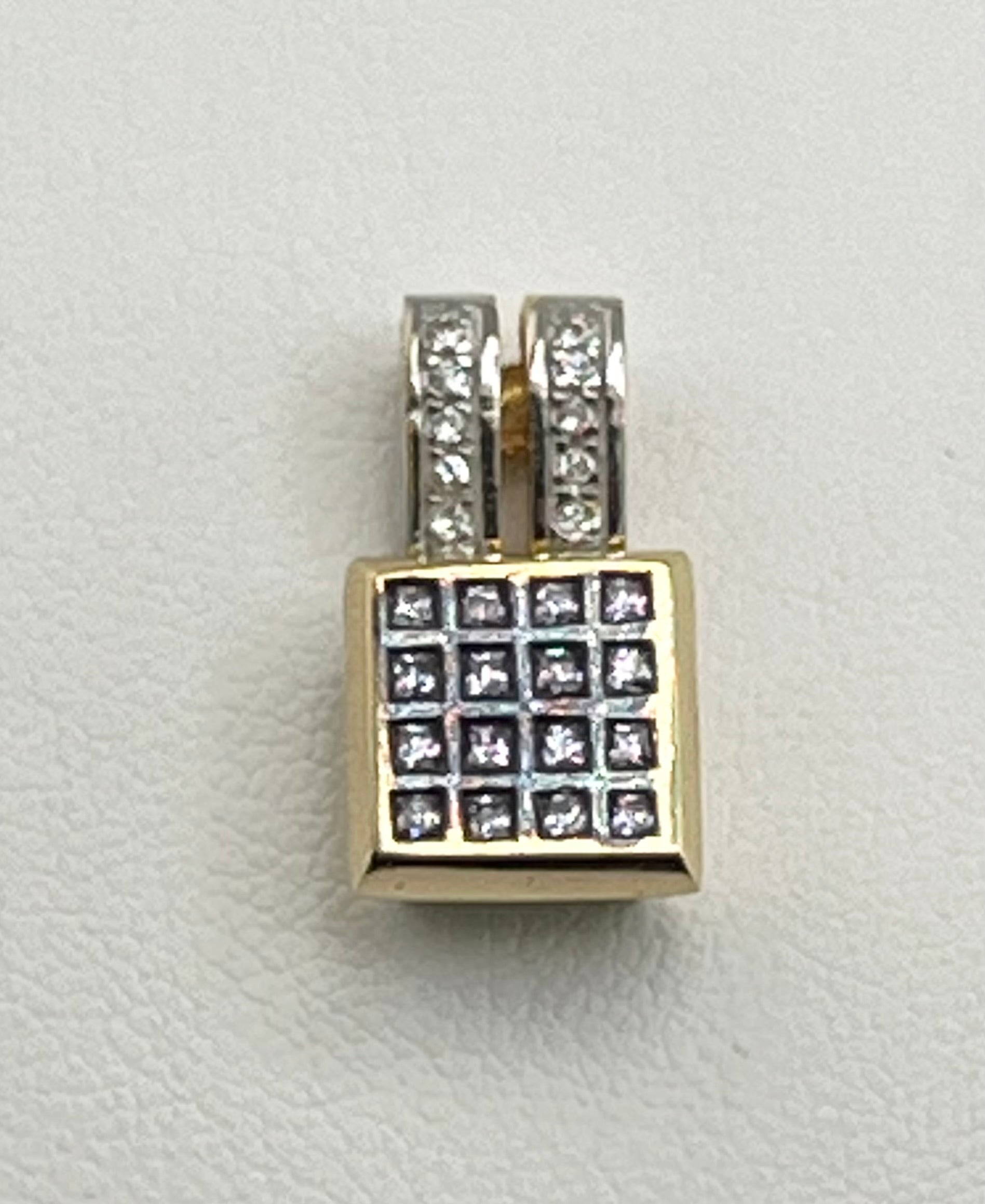 14KT Rose Gold Square Le Vian Amethyst And Diamond Pendant