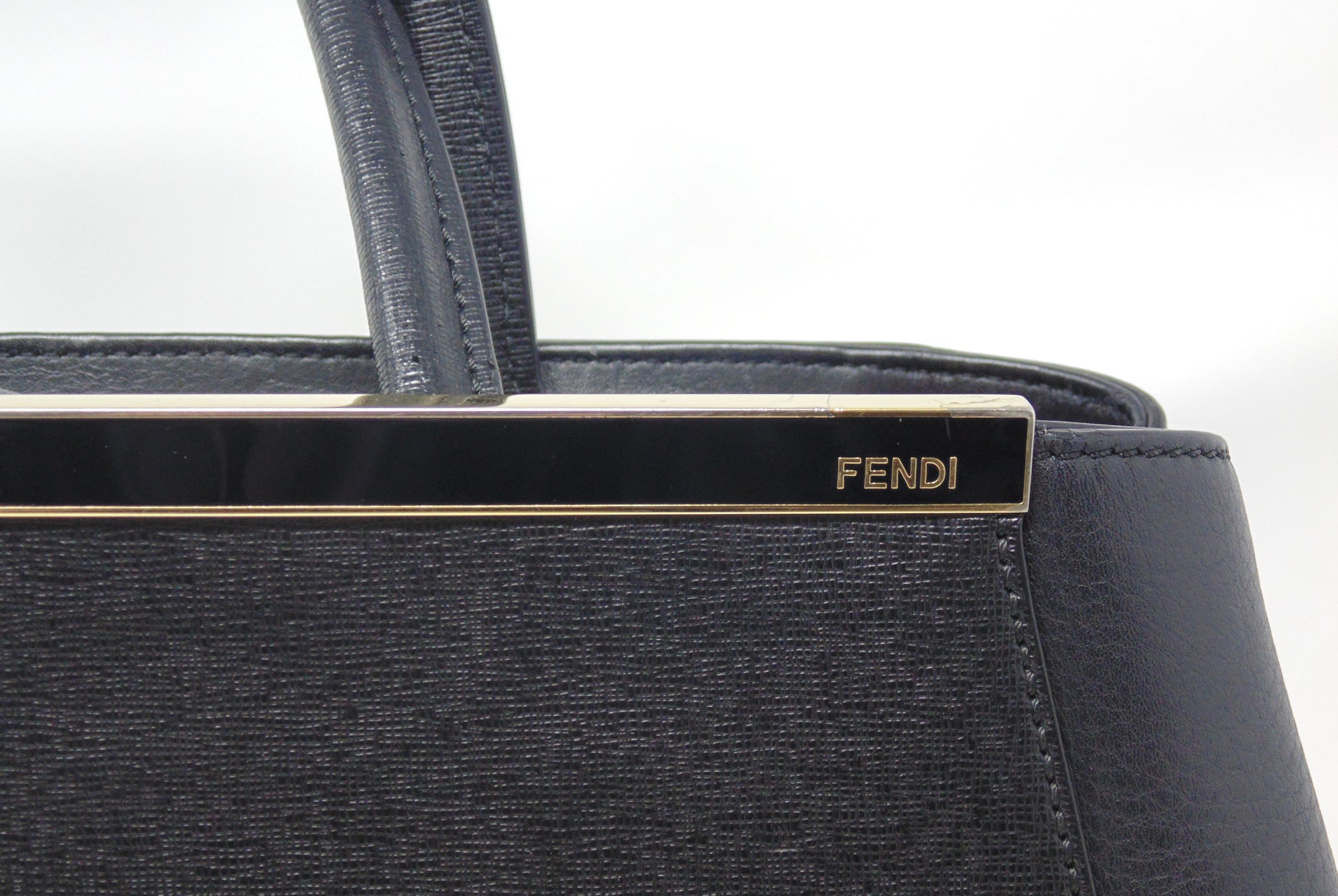 Fendi Tote Black Patent Leather Satchel
