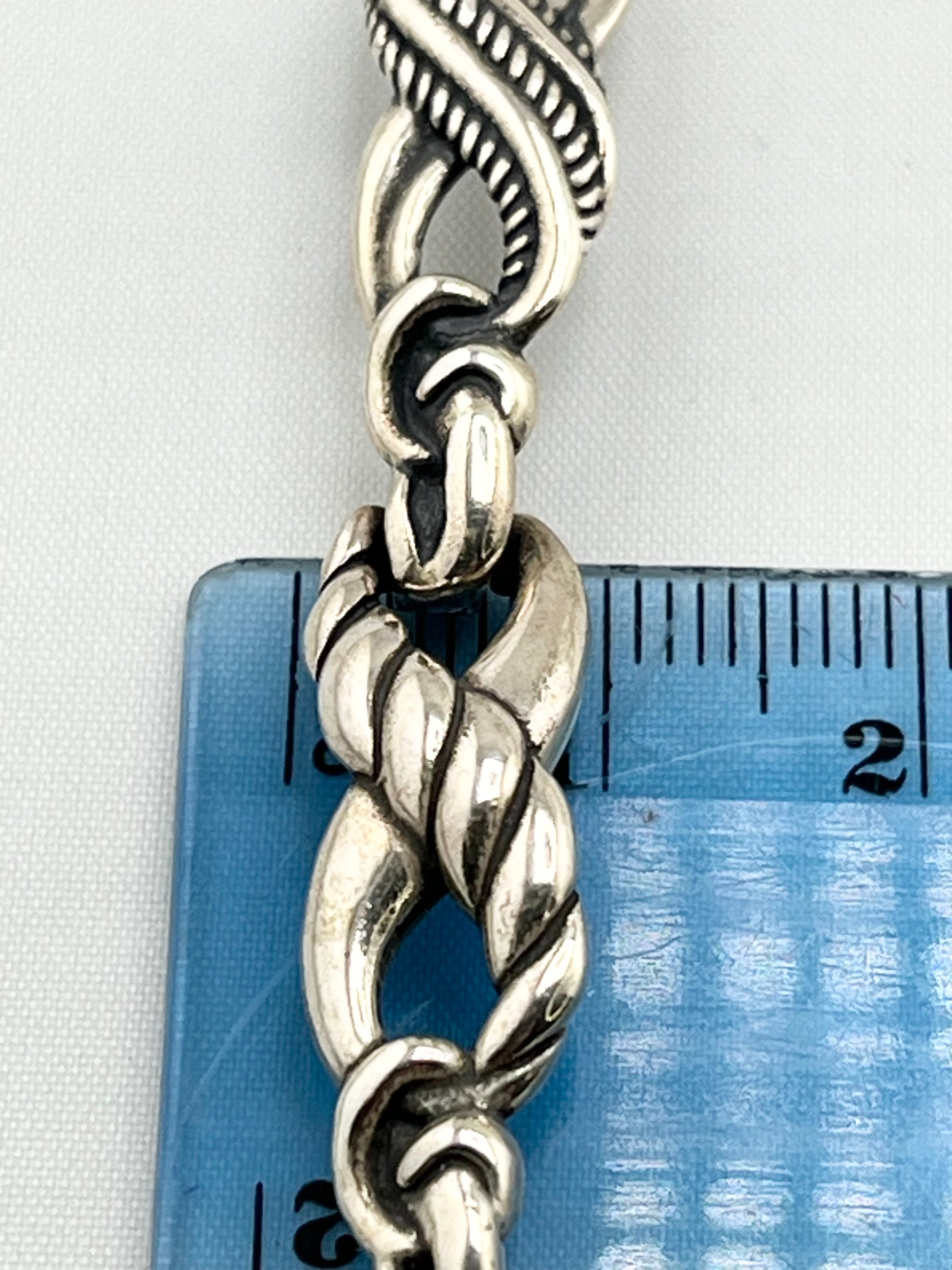 925 Sterling Silver Carolyn Pollack Vintage X-Link Infinity Interlocking Links Bracelet