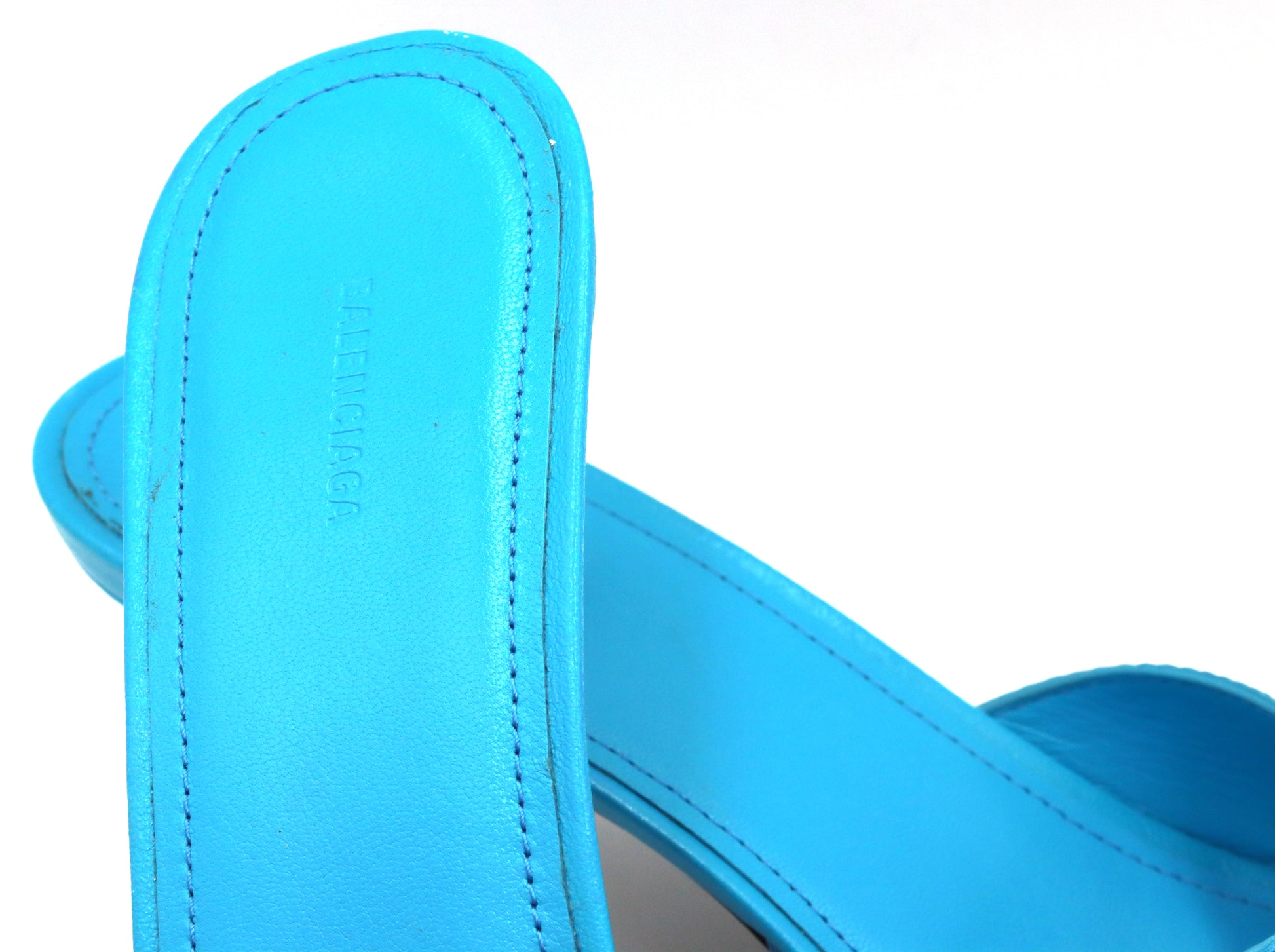 Balenciaga leather studded accents slides