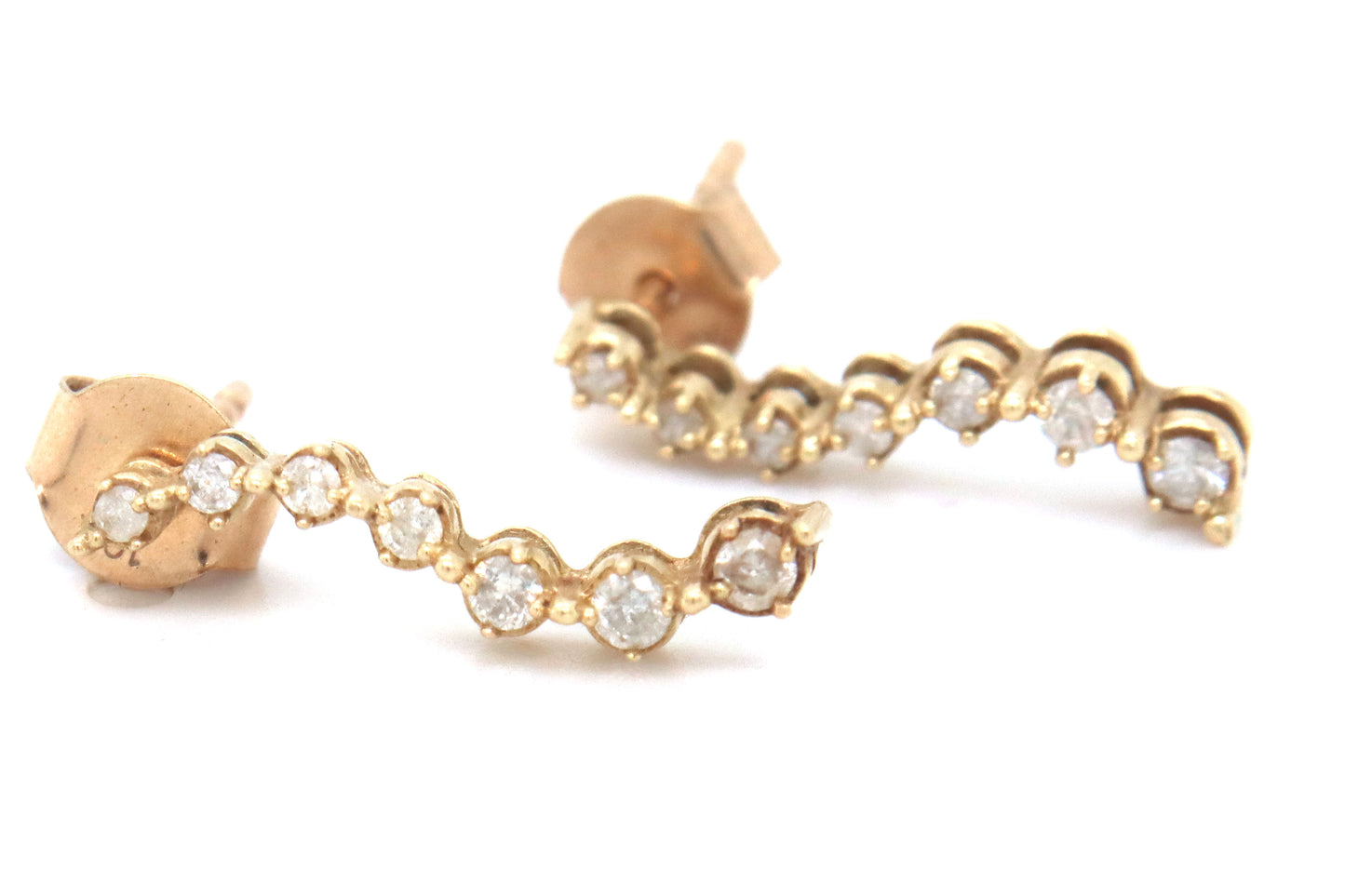 2 Pairs of 10kt diamond earrings