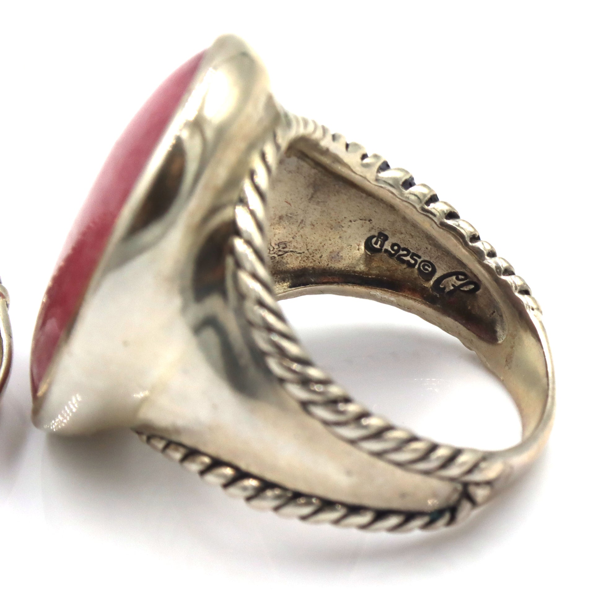 Lot of 925 sterling silver signed gemstone rings