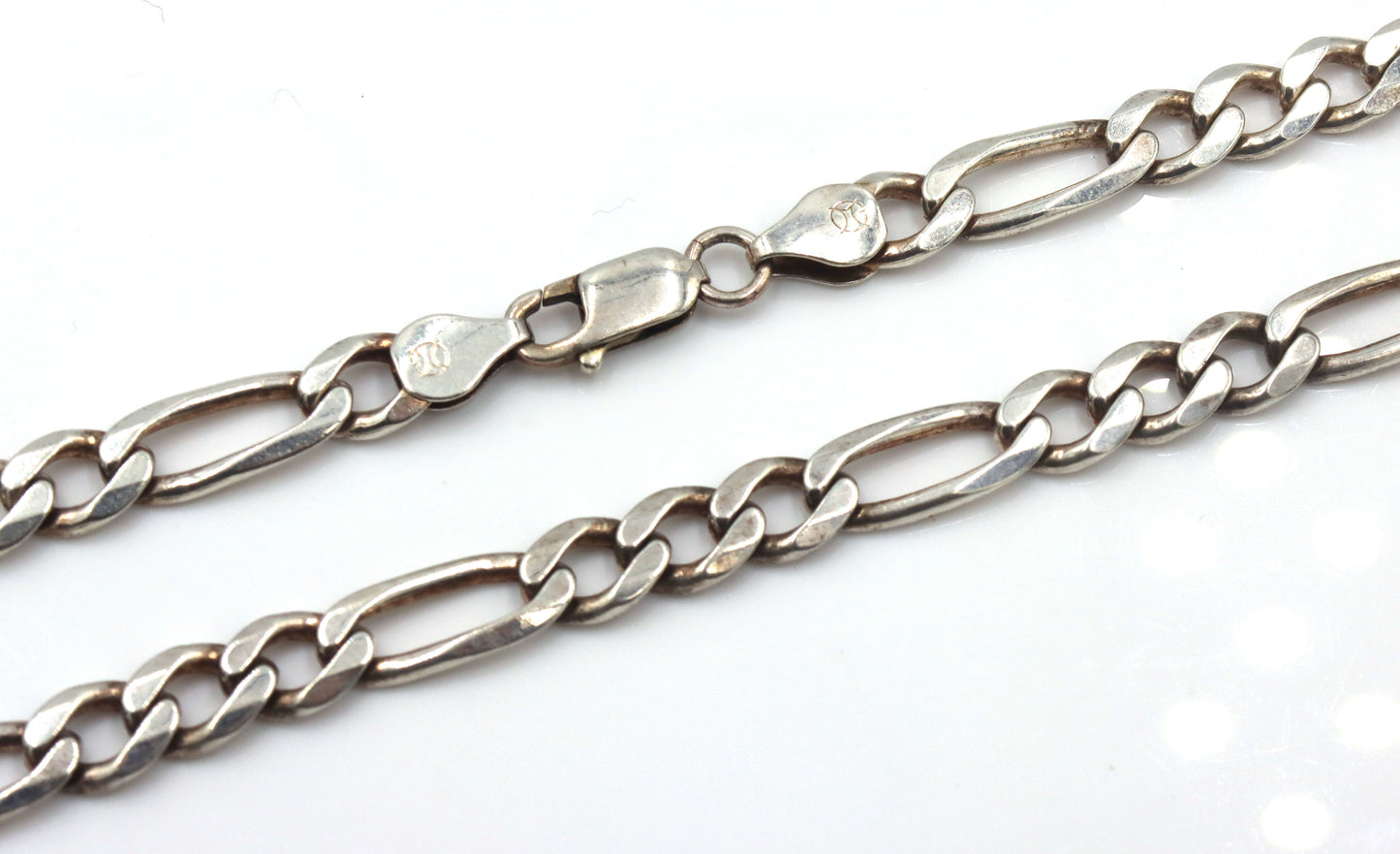 Italian 925 sterling silver Figaro chain necklace