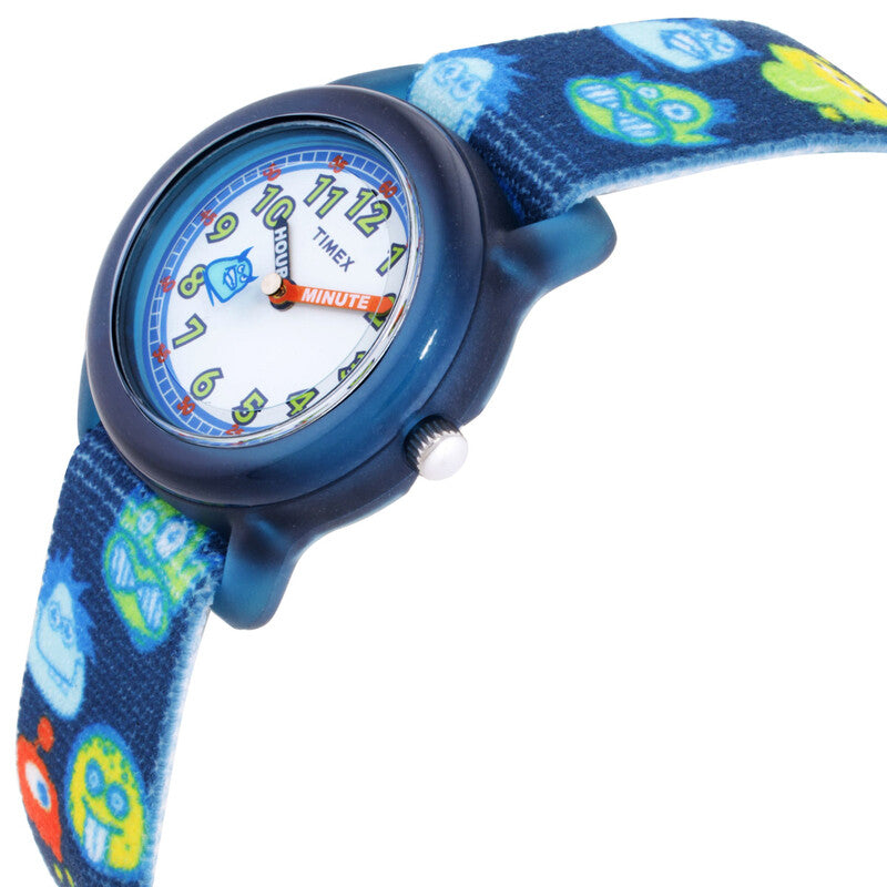 Timex Monster Time Men's Quartz White Dial Multi-Color Nylon Strap Watch