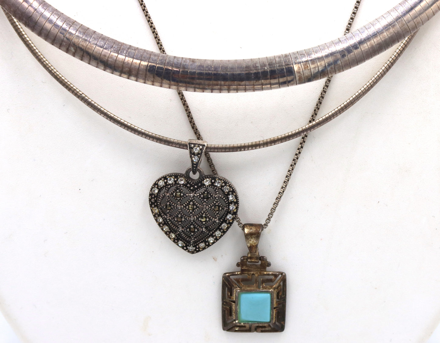 Vintage group lot of 925 sterling silver necklaces