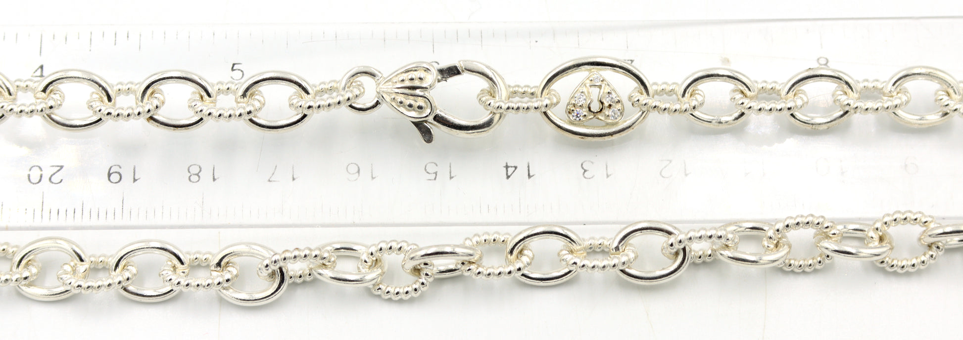 Judith Ripka key to my heart cable link chain necklace