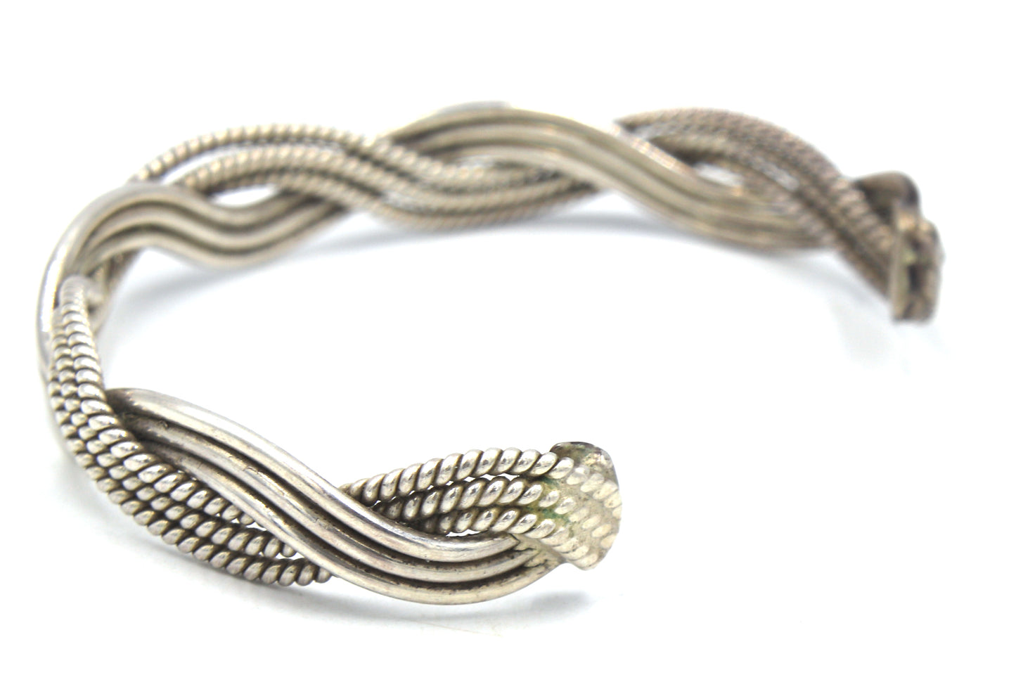 Vintage 925 Sterling silver twisted cuff bangle