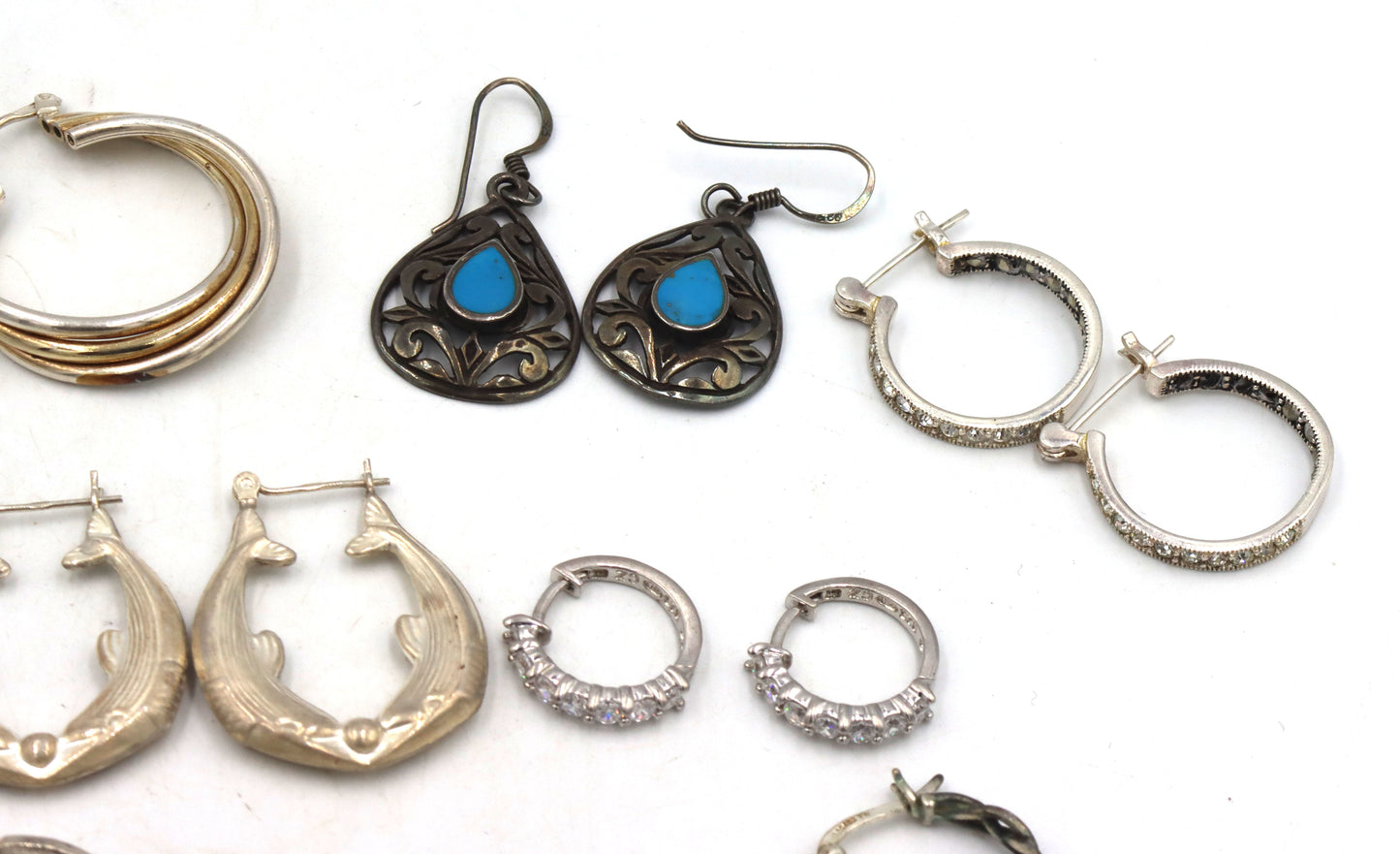 Group lot of Vintage 925 sterling silver earrings