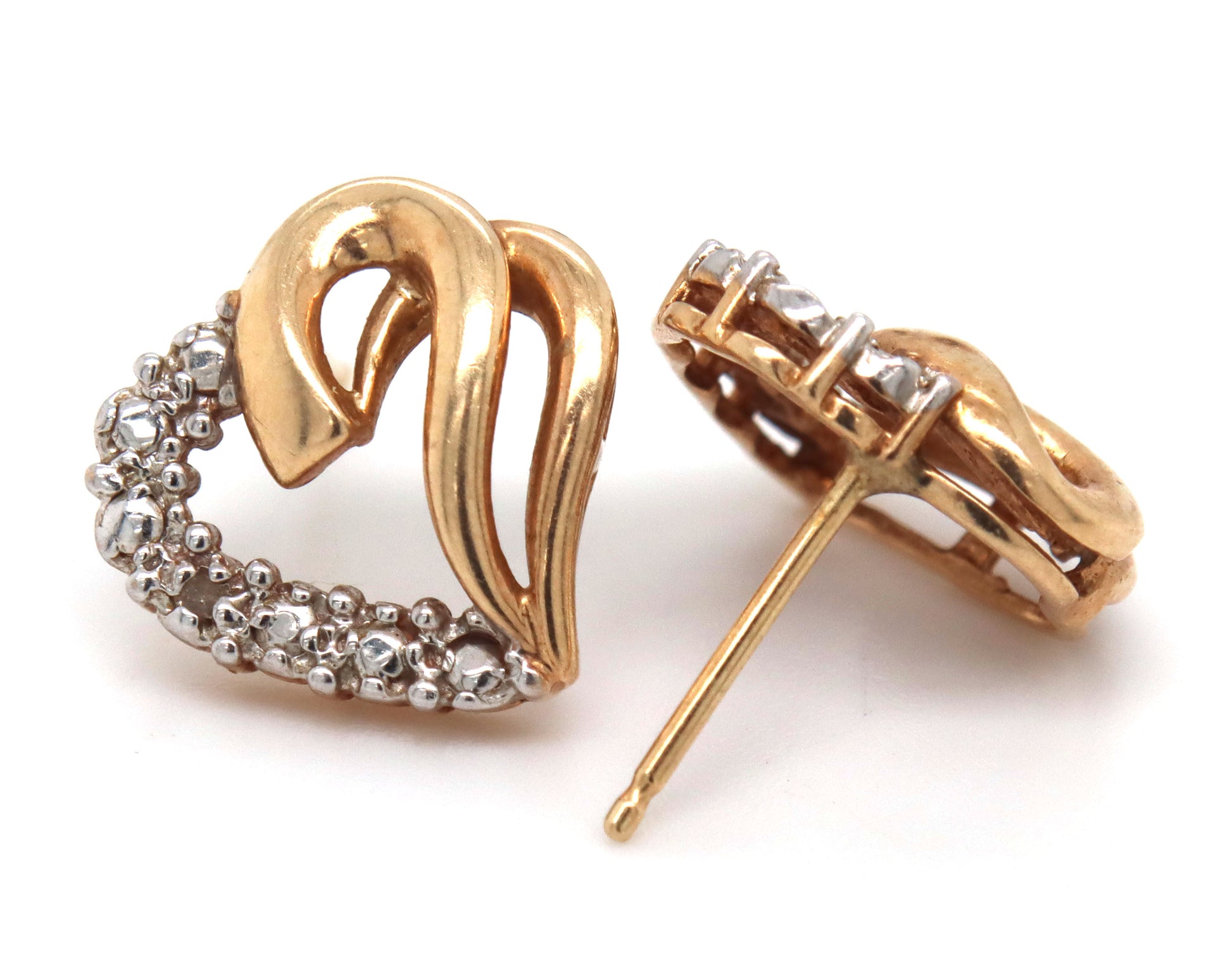 3 Pairs of 10kt Yellow gold earrings