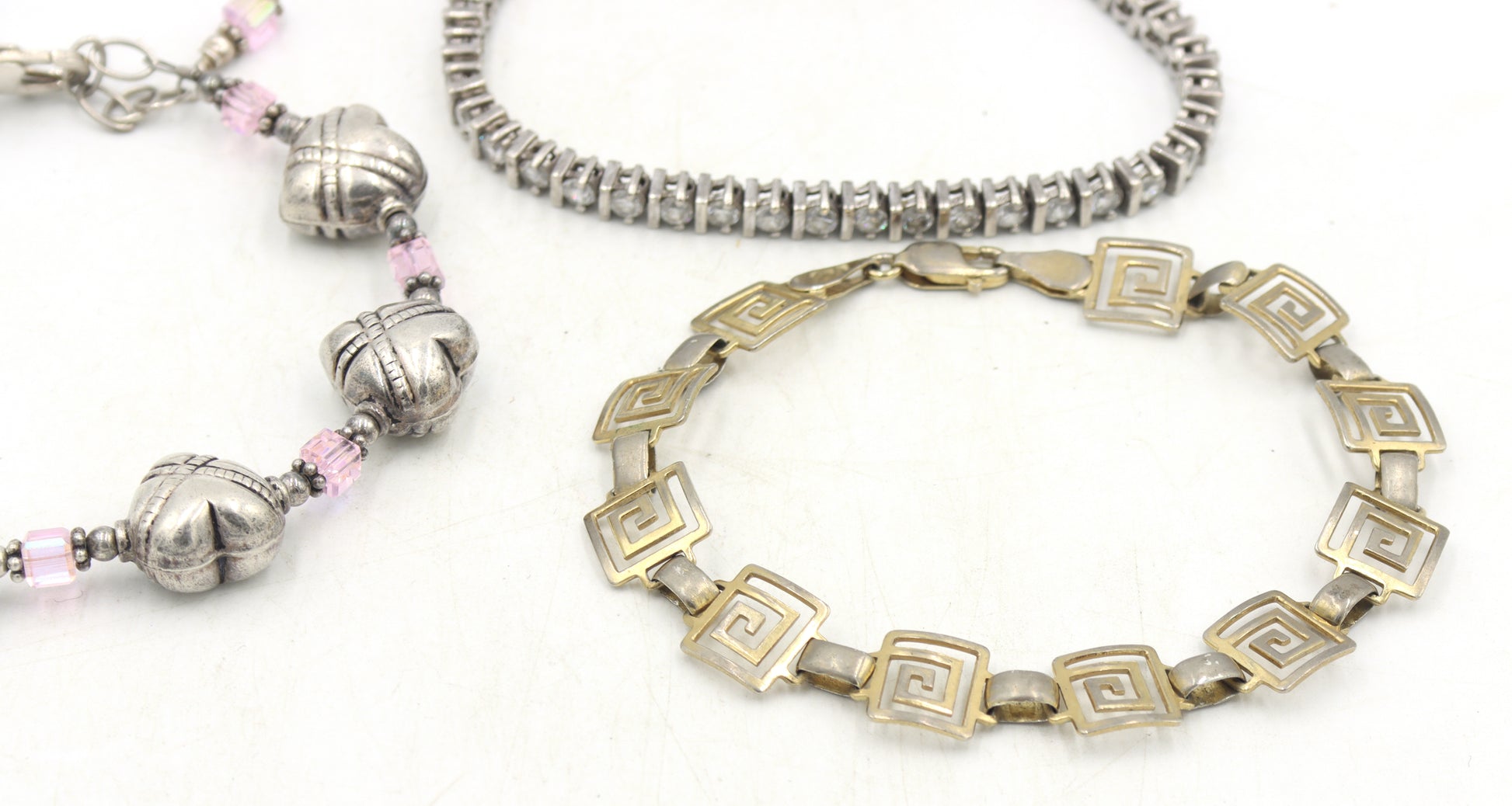Group lot of 5 Vintage 925 sterling silver bracelets