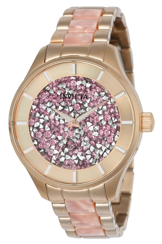 Invicta Women's Angel Quartz 3 Hand Pink Dial Watch