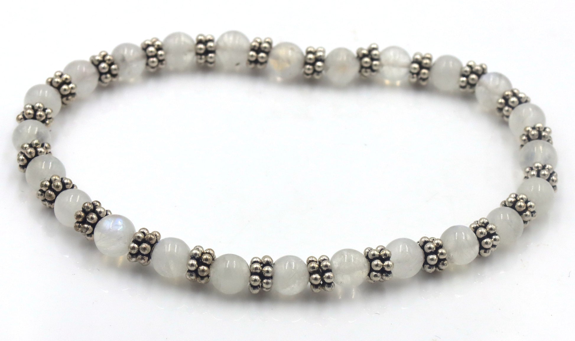 Pearl and silver beaded bracelet