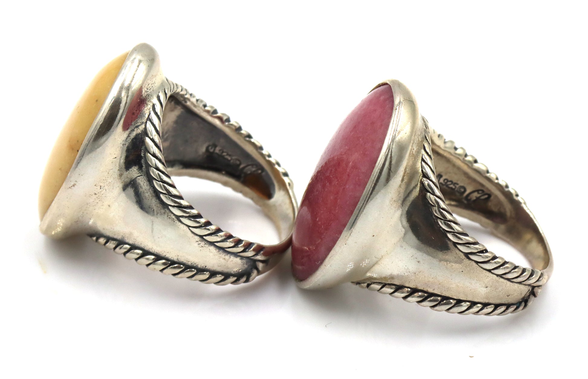 Lot of 925 sterling silver signed gemstone rings