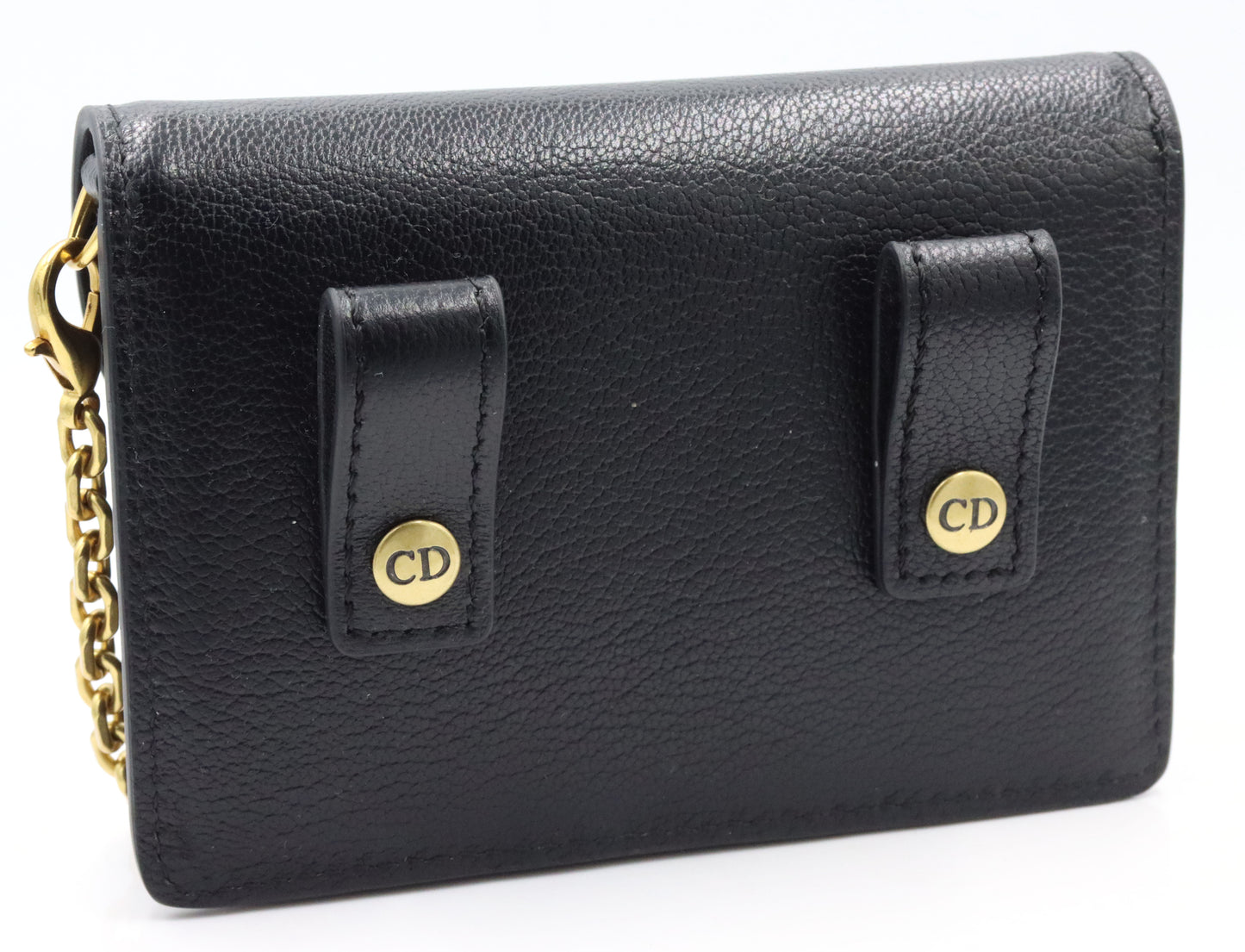 Italian black leather small wallet belt bag