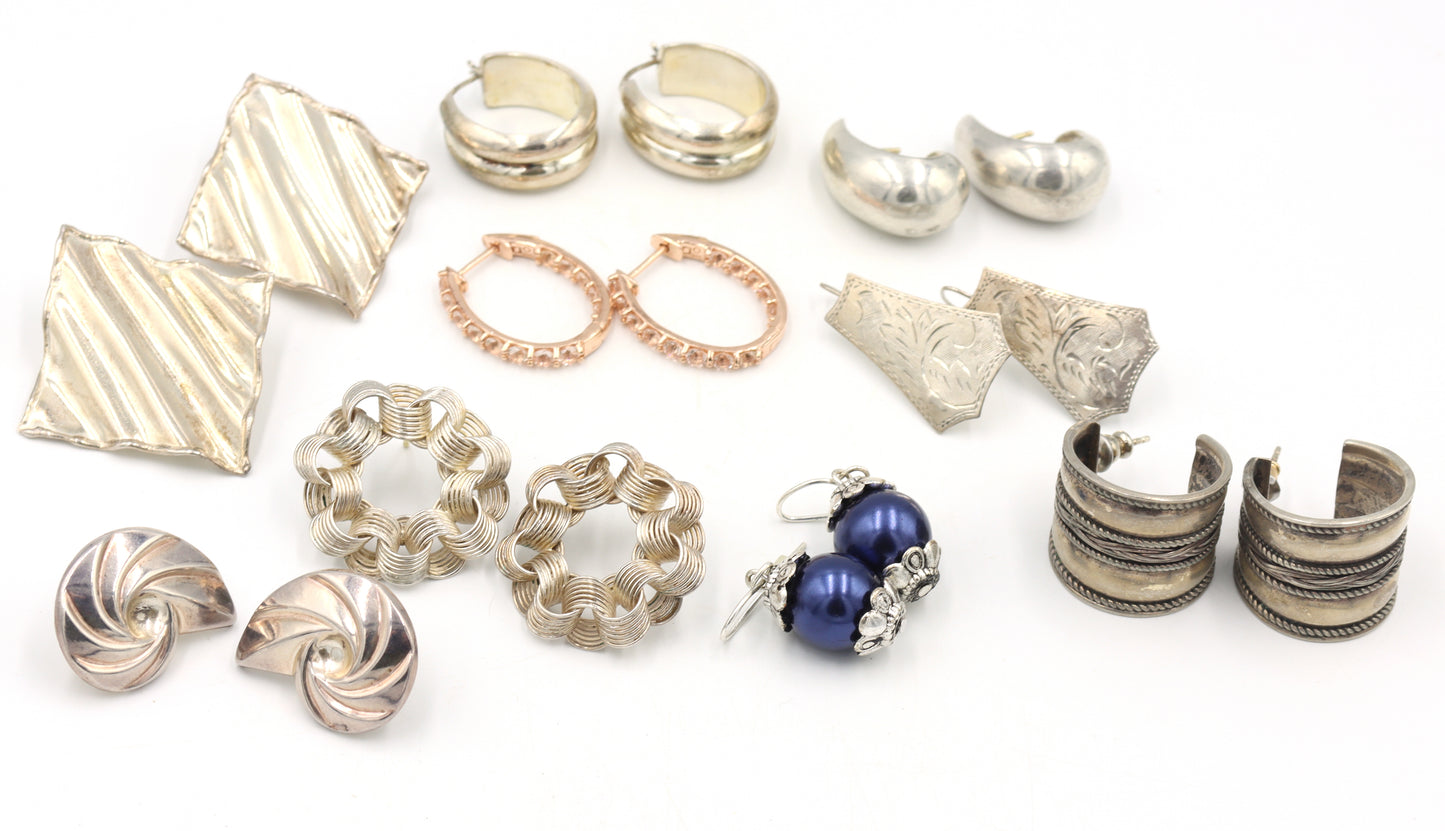 Group lot of Vintage 925 sterling silver earrings