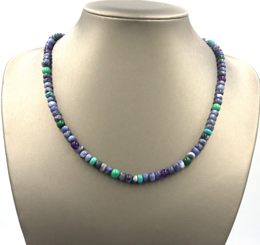 Turquoise and lapis beaded necklace