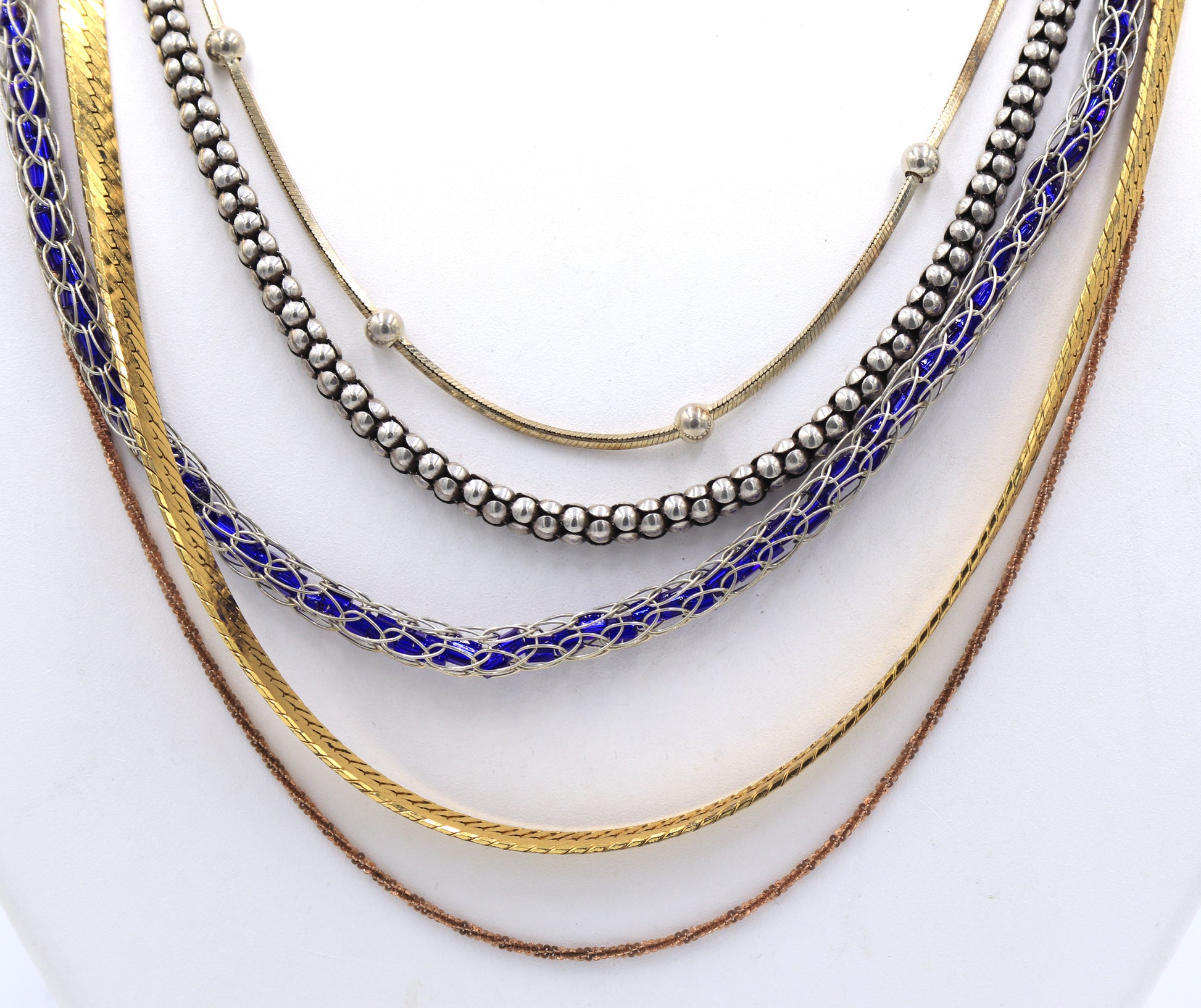 Group lot of 5 vintage 925 sterling silver necklaces