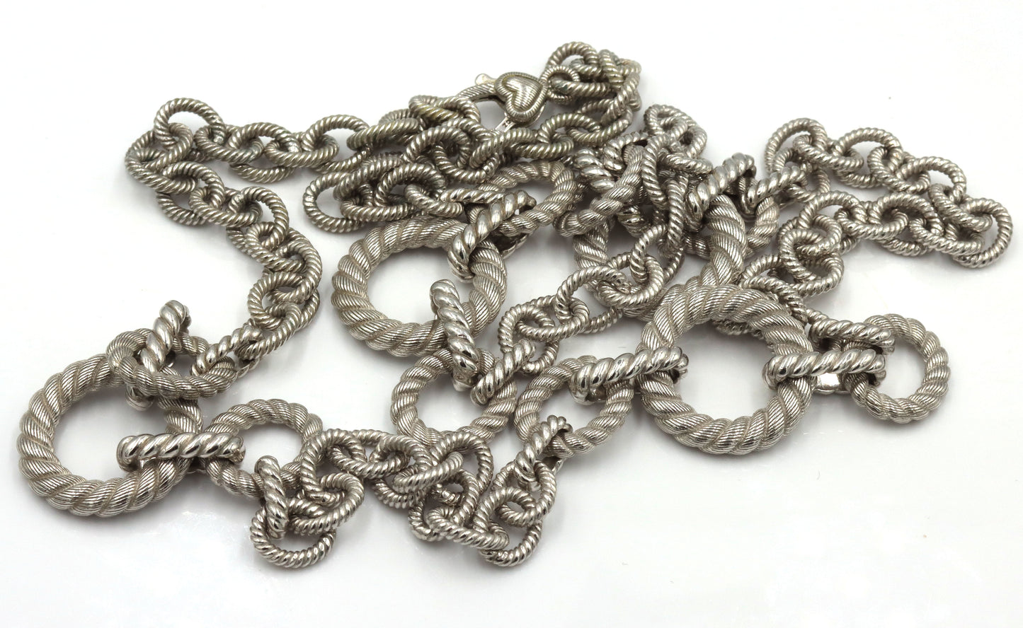 Judith Ripka 925 Sterling Silver Large Rolo Chain Link Necklace