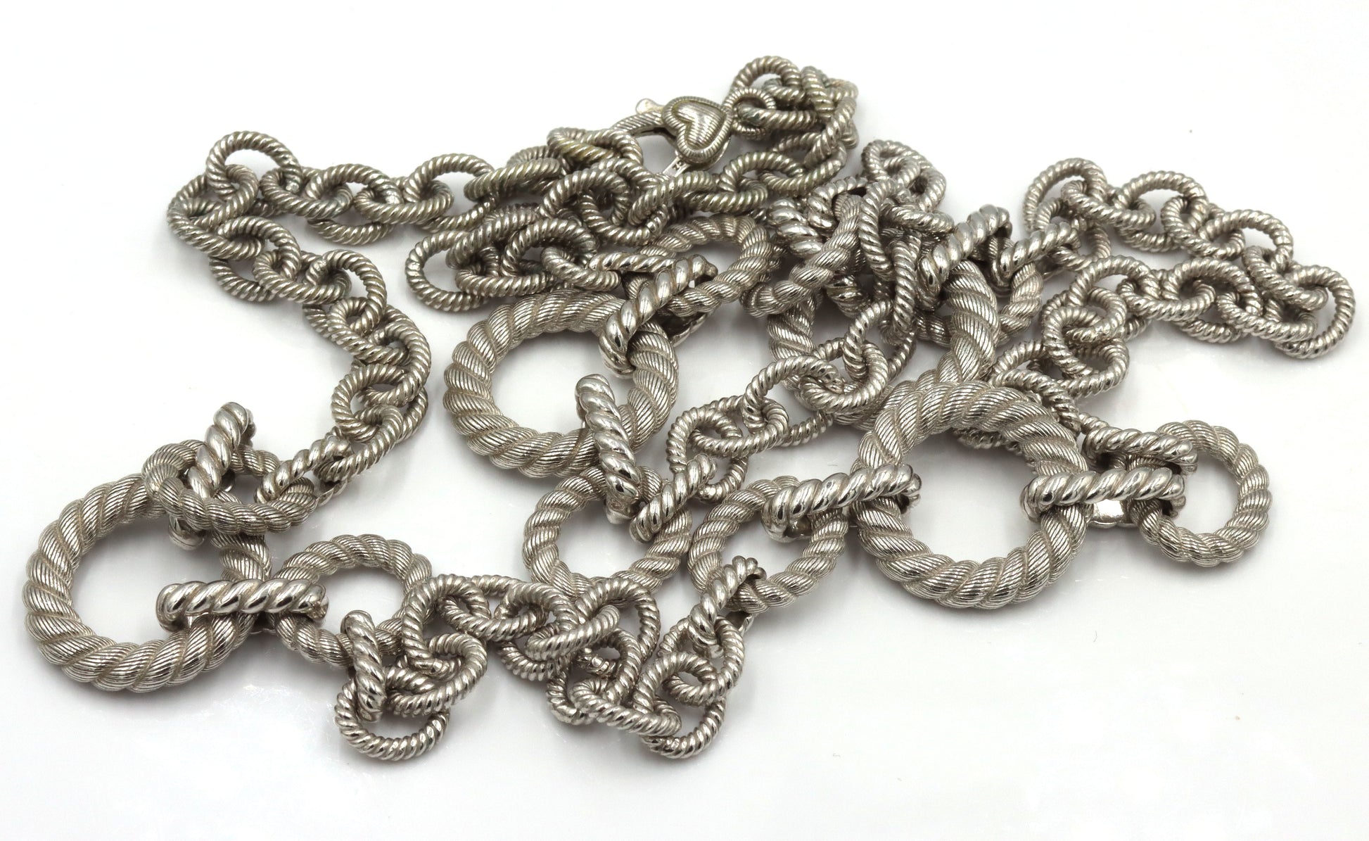 Judith Ripka 925 Sterling Silver Large Rolo Chain Link Necklace