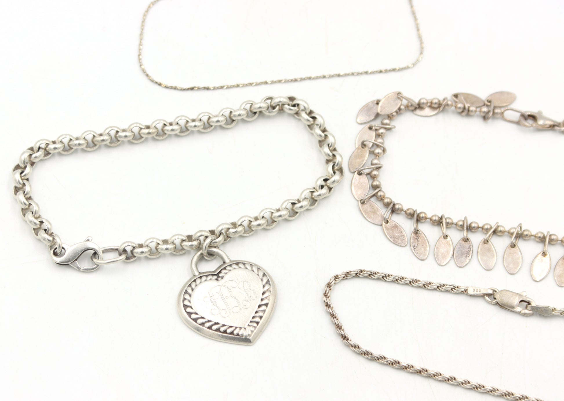 Group lot of 4 Vintage 925 sterling silver necklaces